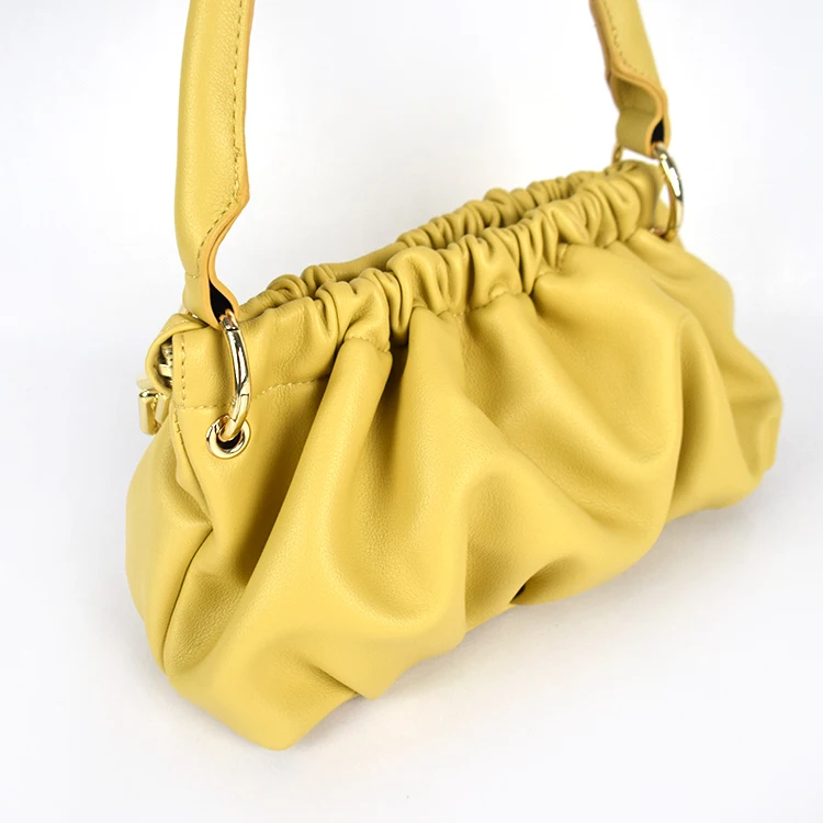 

New fashionable ruched bags Women Tote Bag PU Leather pochette bag for women