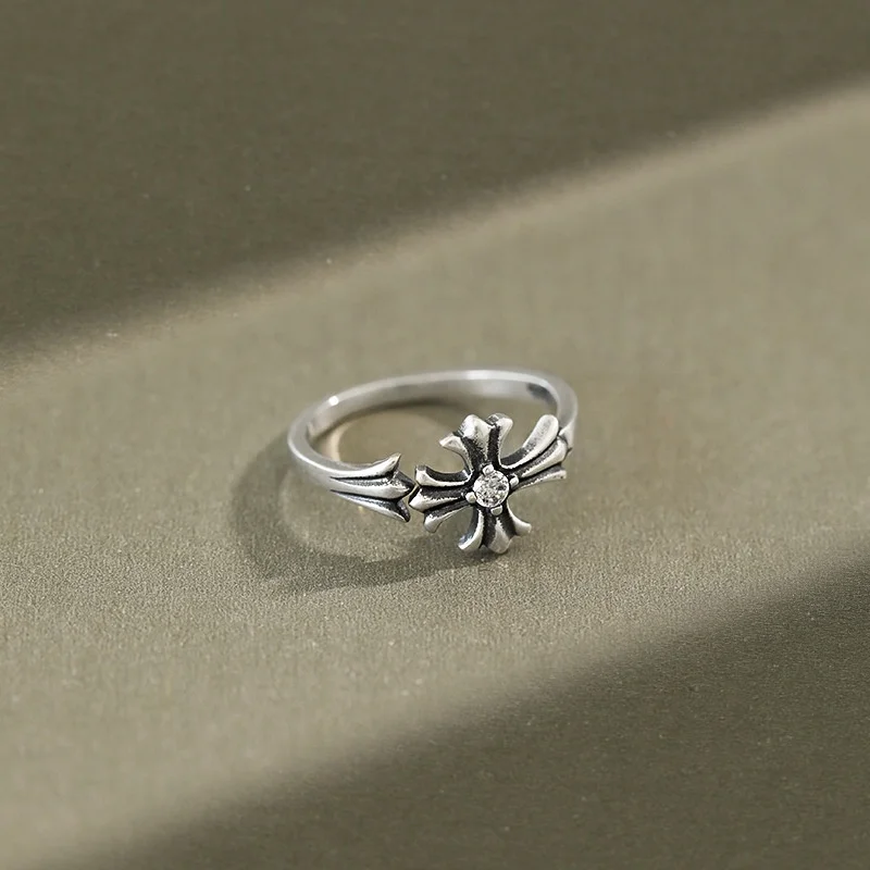 

NewSR461 cross charm silver 925 ring fashion jewelry rings with zircon