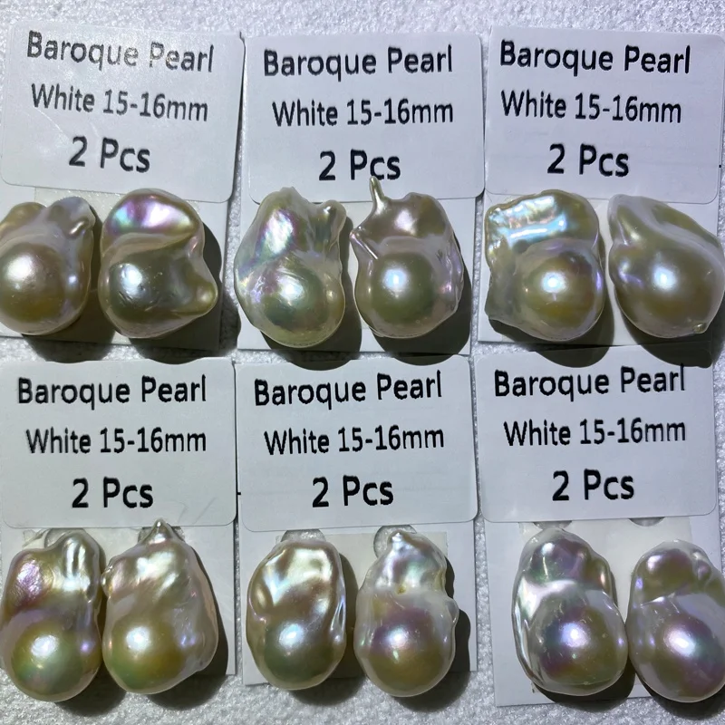 

Factory Price Natural Freshwater Baroque Pearl Beads Zhuji Cultured Pearls 15mm 16mm 3A High Lustuer Baroque Pearl for Earring