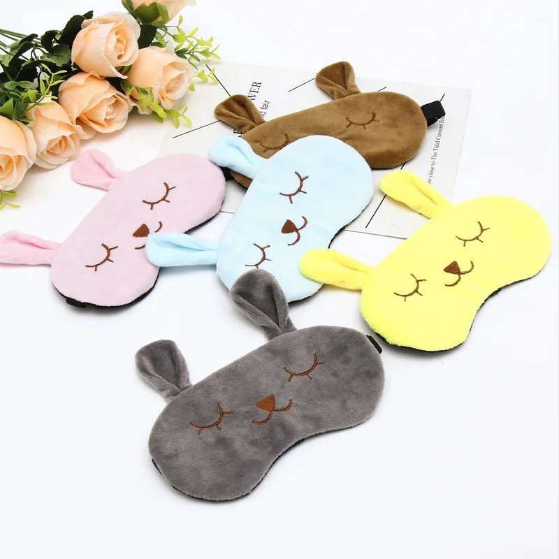 

2020 Cute Fluffy Rabbit Cartoon Sleeping Eye Mask Breathable Eye Mask Shading, Picture shows