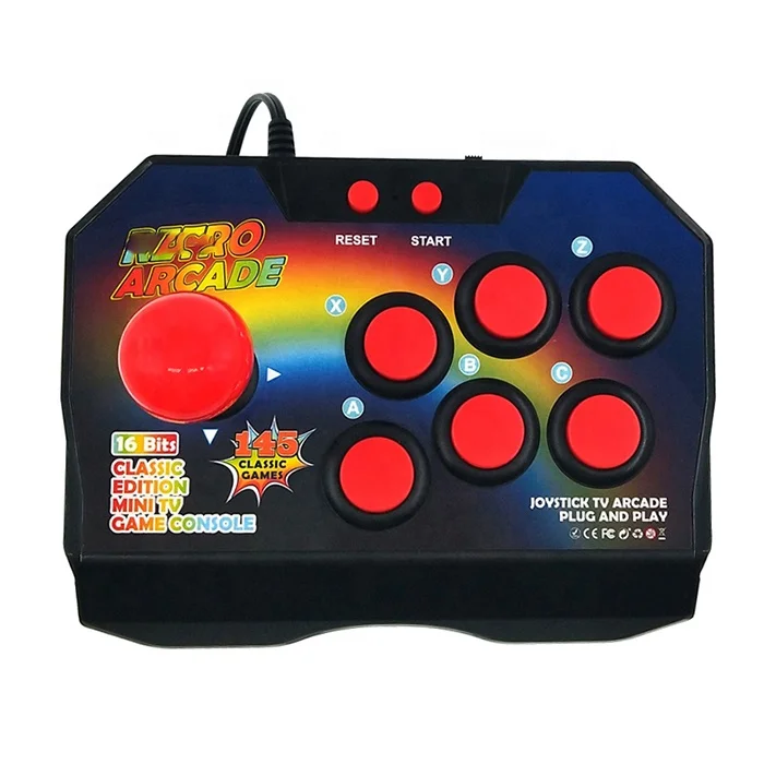 

2021 Hot Sale 16bit Arcade Game Console Built in 145 Popular Retro Games TV Game Machine For Retro player, Black