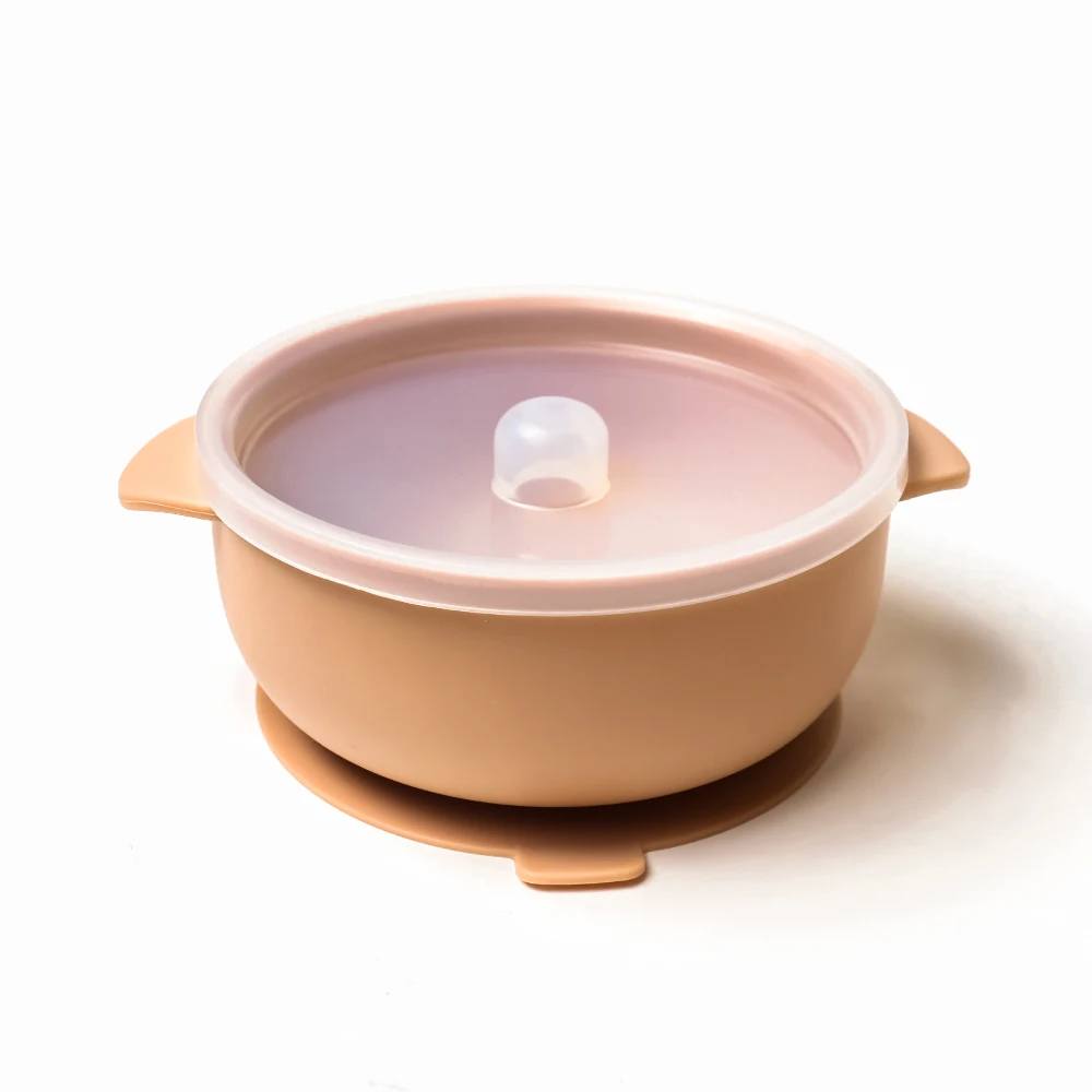 

New design oval silicon baby food silicone bowl with spoon