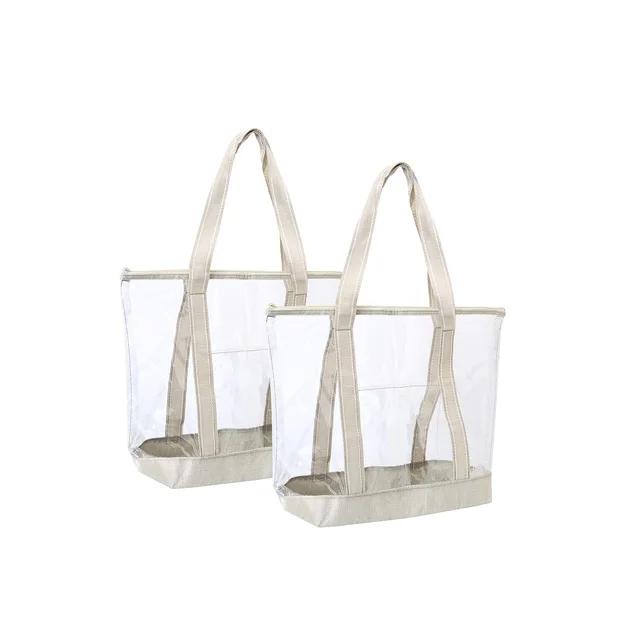 

Wholesale Promotional Eco Friendly Private Label Transparent Women Shopping Handbags Waterproof Storage Zip Lock PVC Beach Bag, Customized color