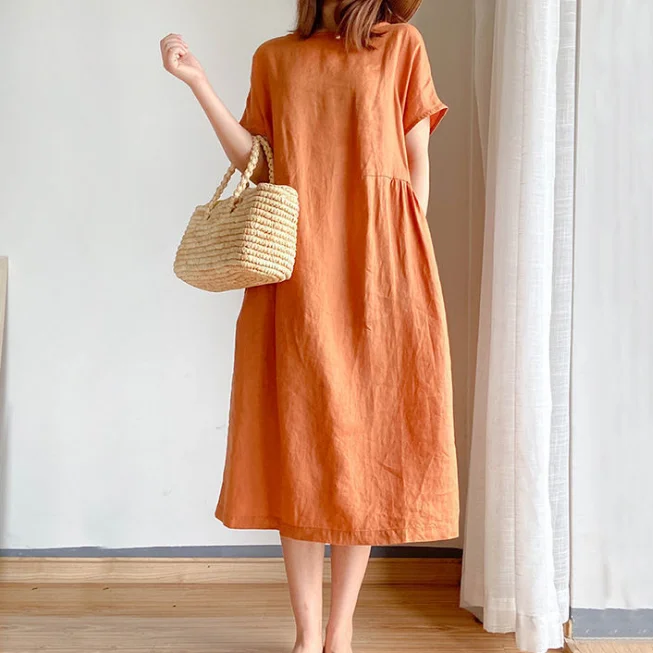 

Latest new fashion dresses casual 2021 summer cotton woman dress