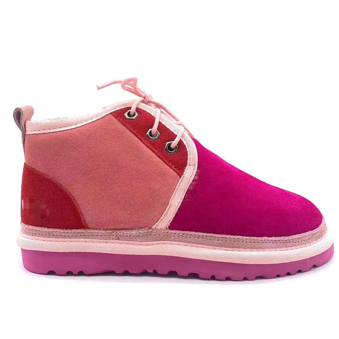 

Wholesale Fashion womens kids red blue brown color real sheep skin plush fur snow winter warm men's boots, Multi color