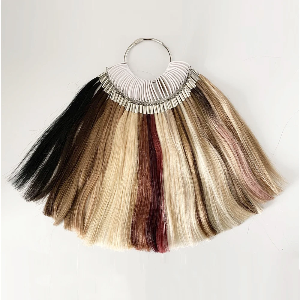 

Free Sample Lanrui Color ring Hair Chart 100% Human Hair Color Ring With 41 Colors For Hair Extension
