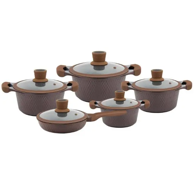

die casting aluminum cookware set aluminum casseroles set non stick coating