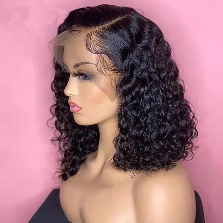 

Wholesale curly bob wig wet and wavy wigs short curly wigs human hair lace front for black women