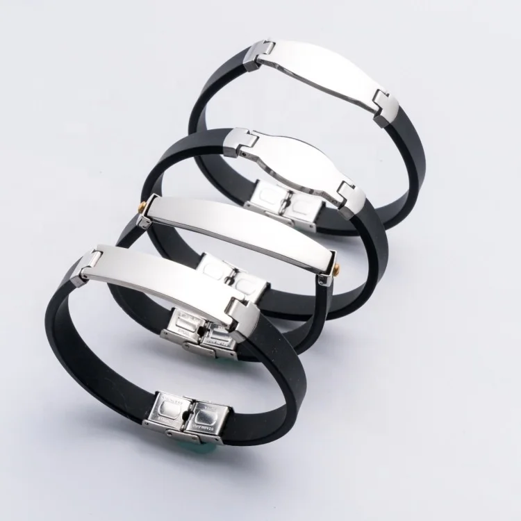 

Wholesale Customized Stainless Steel Bands Silicone Pu Leather High-quality Fashion Bracelet Couple Style