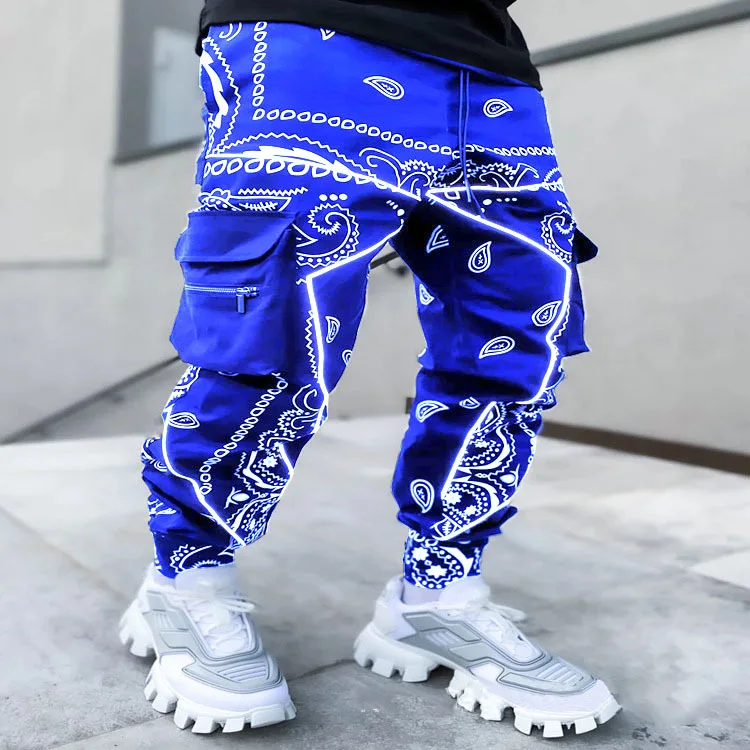 

TG032 2022 Fashion bandana pants mens camo streetwear men's pants casual bandana cargo pants