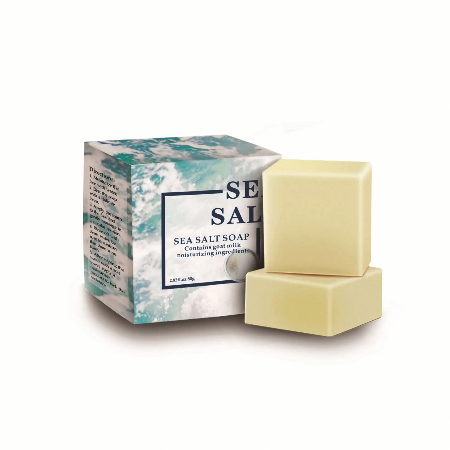 

Skin Care Natural Organic Removal Pimple Pore Acne Moisturizing Sea Salt Goat Milk Soap