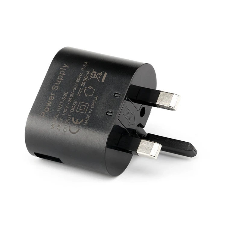 5V 2A Single USB Charger Foldable Wall Charger Home Charger 3 Pin UK Plug Adapter Travel Adaptor