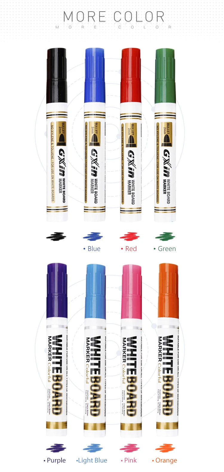 Gxin G209 Multicolor Custom Tip High Quality Dry Erase Whiteboard