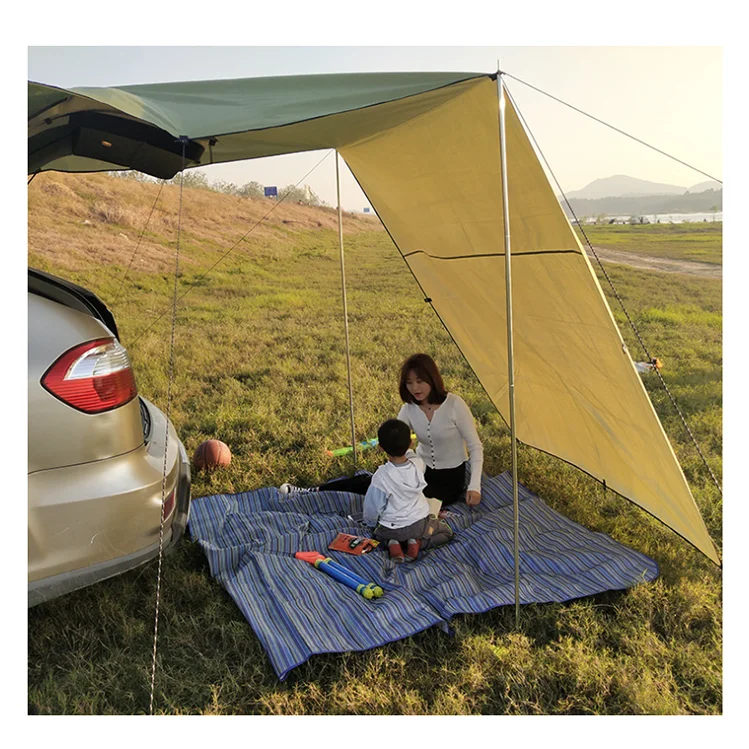 

Multifunctional outdoor awning camping portable foldable waterproof Car roof top tents Sunshade Simple car rear tent