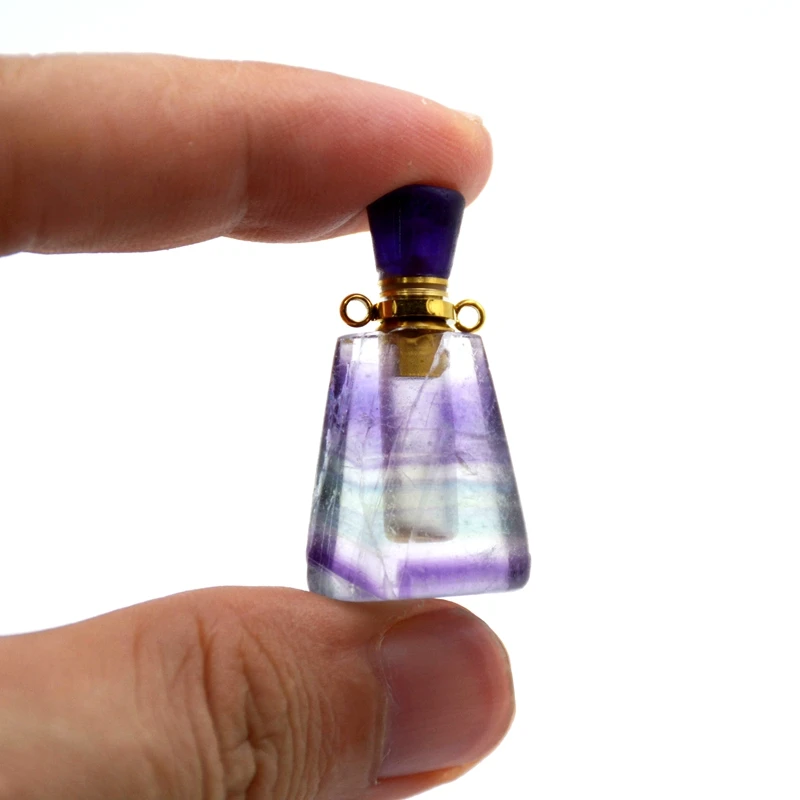 

Natural gemstone Essential Oil Diffuser citrine amethyst fluorite quartz Perfume Bottle Pendants jewelry for necklace, Picture