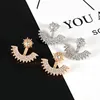 Korean Popular 3 Colors Vintage Ear Clip Jewelry Rhinestone Crystal Ear Studs for Women