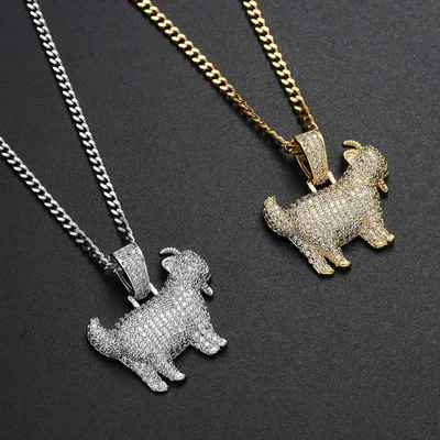 

NC-0551 Fashionable Charming Luxury Necklace Diamond Jewelry Goat Cuban Pendant Necklace For Unisex