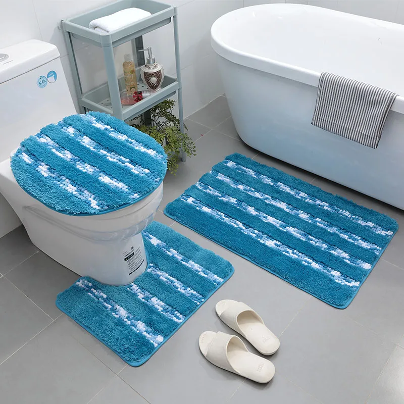 

Wholesale washable non slip plush custom bathroom 3 pc set bath mats and rugs