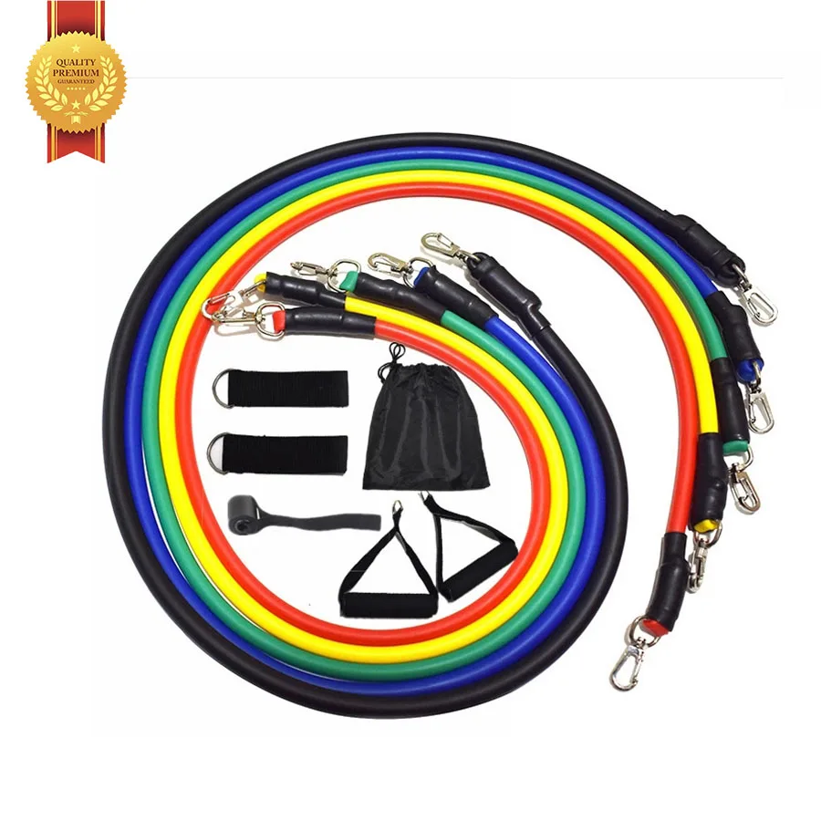 

Wholesale Price custom printed 11 pcs resistance band set wholesale exercise gym equipment