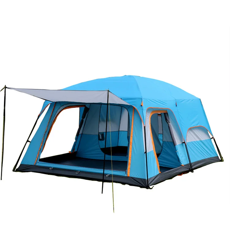 

5-8 person Luxury Large Dome Family Waterproof Folding three rooms Outdoor Camping Tent, Green, blue, brown, orange