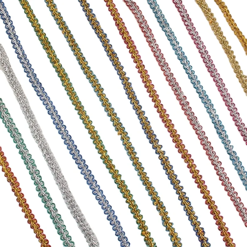 1cm Diy Sewing Lace 47m Centipede Fabric Assort Colors Lace Ribbon for Stage Clothing Costume Braided Gimp Lace Trims