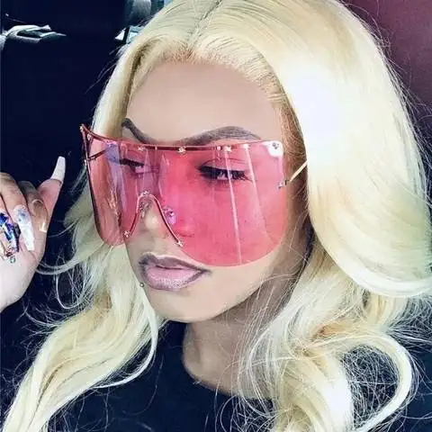 

Big Frame Shades Oversized Glasses Star Rivet Sunglasses For Women
