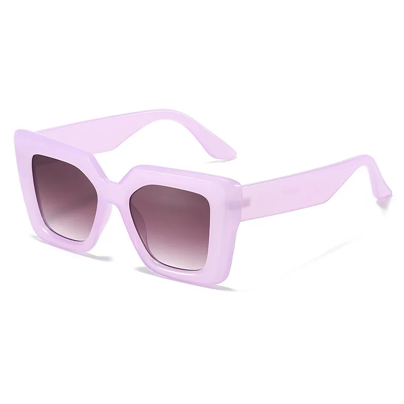 

329426 stylish fashion glasses eyewear plastic sunglass uv400 jelly color purple shades square oversized womens sunglasses