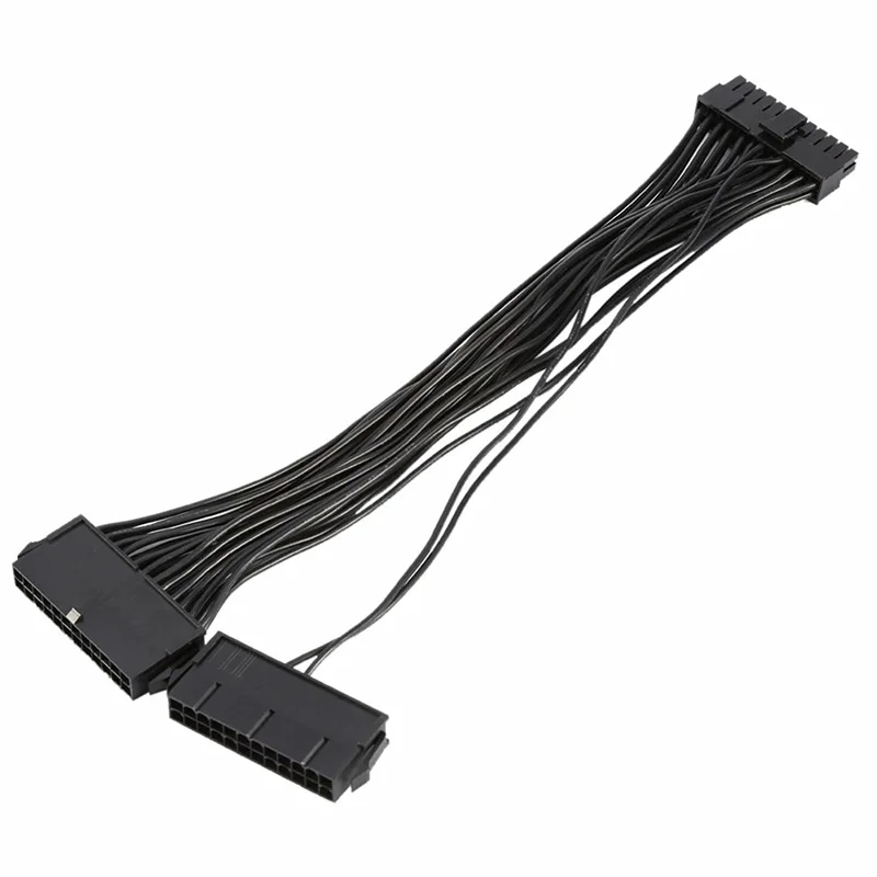 

Atx 24pin Molex Dual Psu Power Supply Adapter Cable Sync Synchronous Add2psu Starter Extender For PC PC Parts, Black