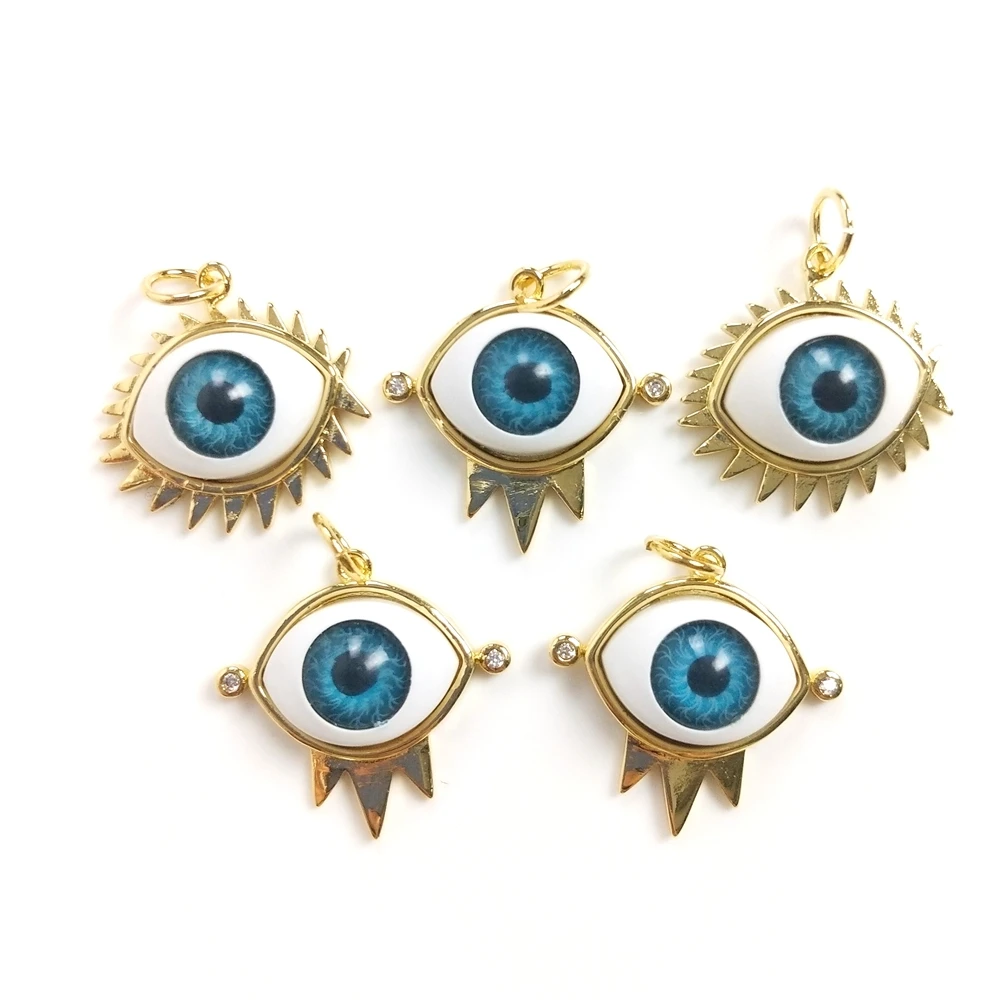 

New Fashion Diamond stud Eye charms pendant connector Beads DIY handmade bracelet necklace earring Jewelry Accessories 20*25mm, Multi color