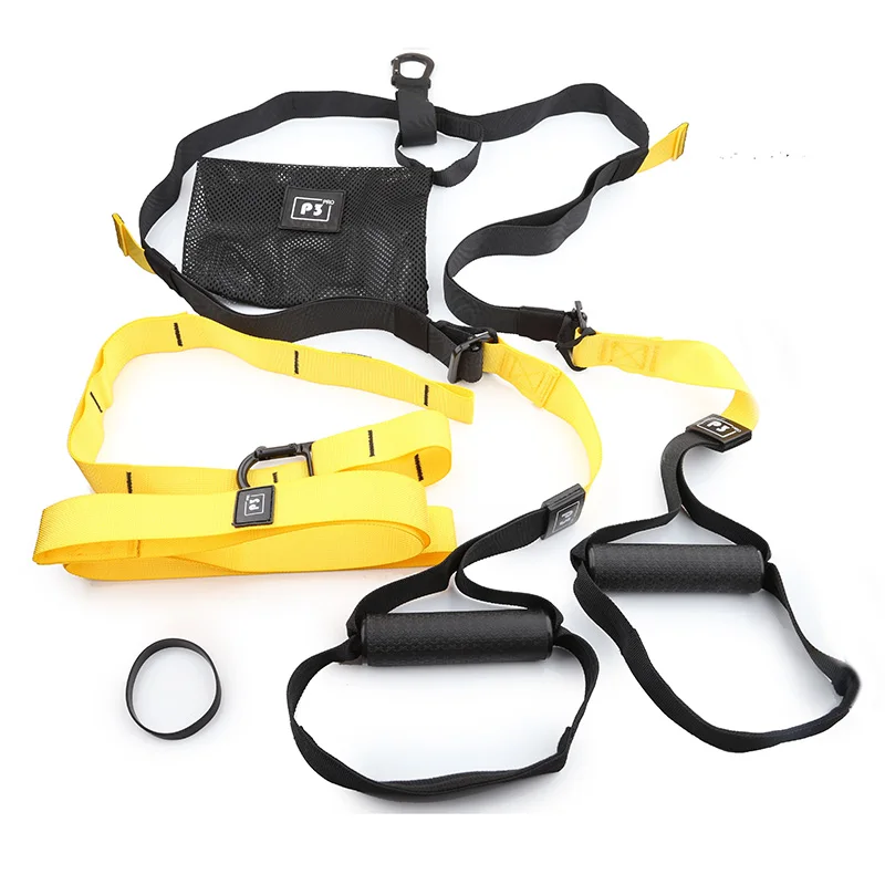 

High Quality Functional Resistance Gym Fitness sling trainer pull suspension strap, Yellow