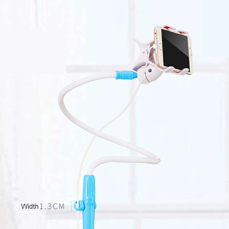 

New Gooseneck Clamp Universal Lazy Flexible Long Arm Bracket Running Vest Phone Holder Cell Phone Stand Mount, Blue, pink, black