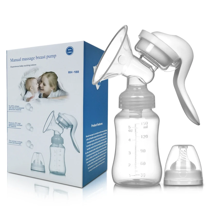 

Manual borstkolf 150ml milk saver single silicone breastfeeding suction manual breast pump
