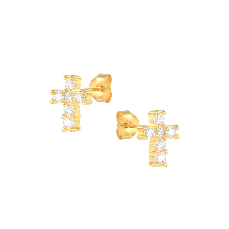 

ROXI 2021 Charm diamond earrings cross CZ stud earrings jewelry for women