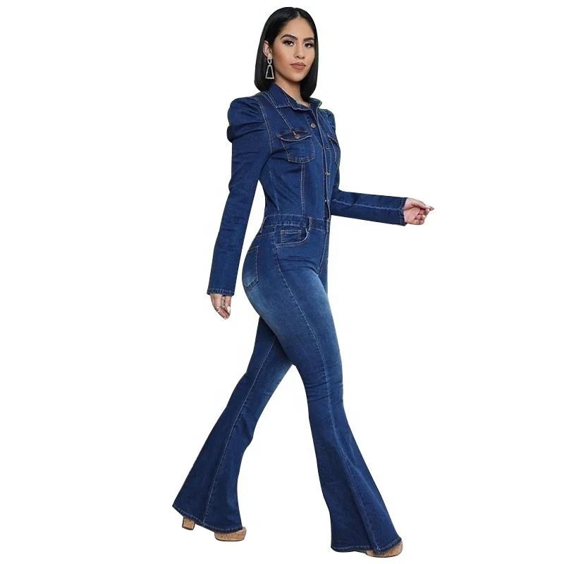 

Amazon denim Fashion Dress Design Stylish Women Jumpsuit High Waist Plus Size Jumpsuit Bag Waterproof Summer OEM