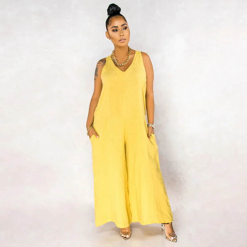 

European American Hot style casual jumpsuit with loose straps