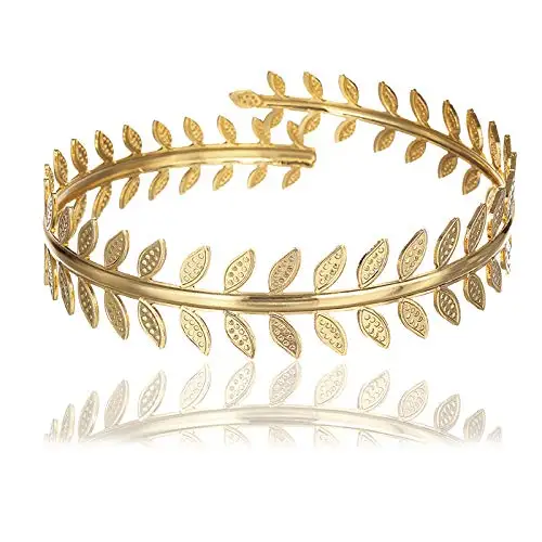 

Long tiantian Gold Swirl Leaf Upper Arm Bracelet Leaves Branch Armlet 14K Gold Plated Cuff Bangle Armband for Women, Gold color