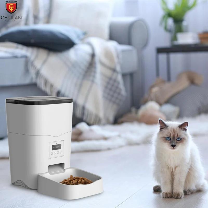 

Tuya WiFi Automatic Cat Feeder Pet Food Feeder Remote Control 3L Timer Dry Food Dispenser Have Voice Record For Small Pets