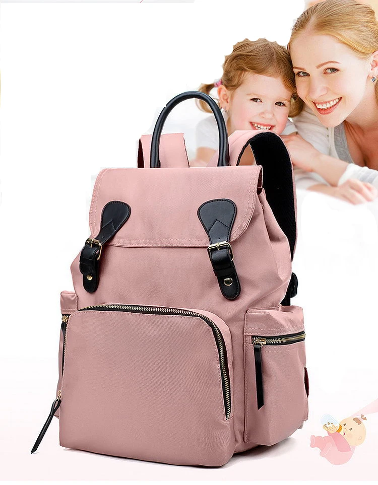

Sac A Dos En Polyester Multifunctional Large-Capacity Nylon Women Tote Bag Mother And Baby Diaper Backpack, Pink/black 2 colors