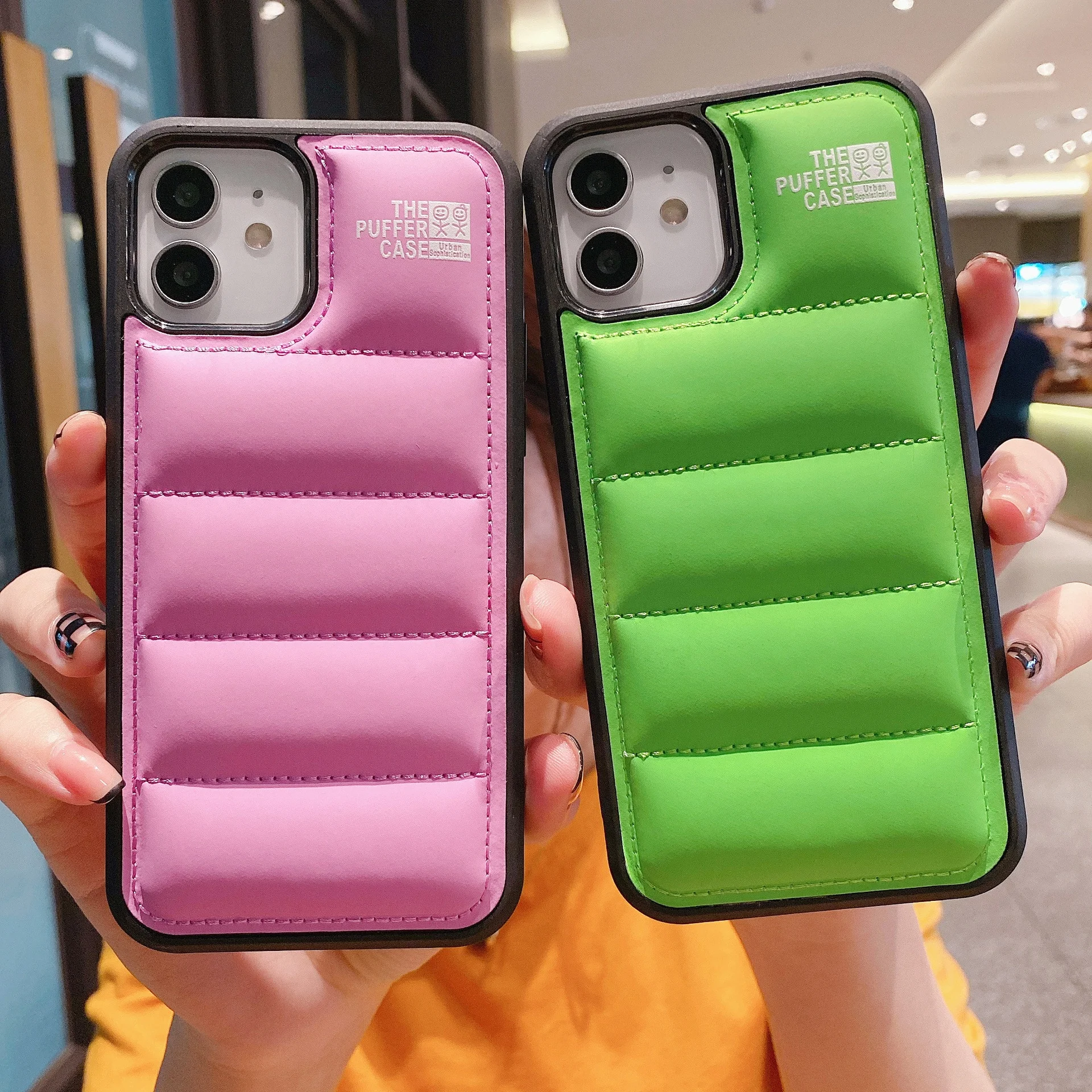 

Fashion Brand Down Jacket Phone Case For iPhone 13 12 11 Pro Max X XS XR 7 8 Plus The Puffer Case Soft PU Cover