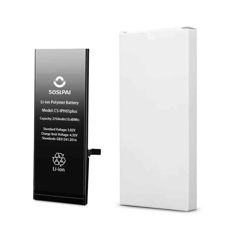 
SOSLPAI Free Shipping wholesale cell-phone battery pack for iPhone 6S plus 2750 mAh smart phone battery 