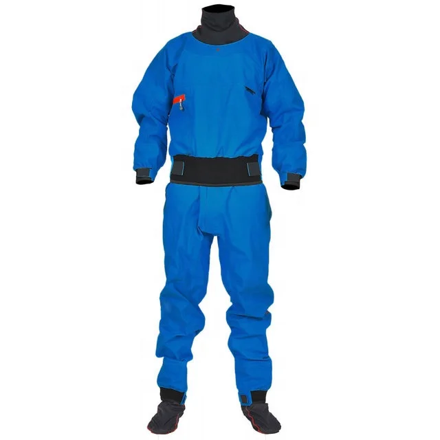 

women sailing subcaing dry water rescue suit zipper ykking breathable china professional drysuit, Blue/orange