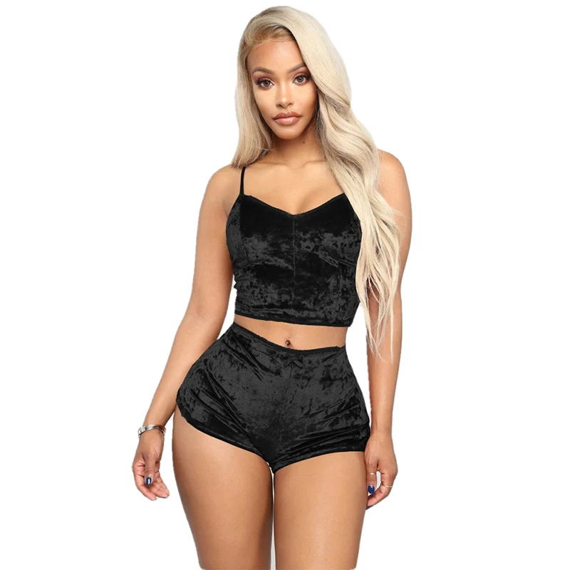 

Two Pieces Sleepwear Sets Pijamas Woman Ropa Mujer Sleepwear Vendors Velvet Women Pajamas Sets