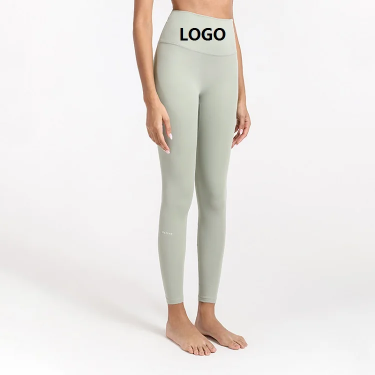 

Brand new one piece seamless yoga pants high waist nude feeling sanded peach buttocks fitness pants women's tight leggings