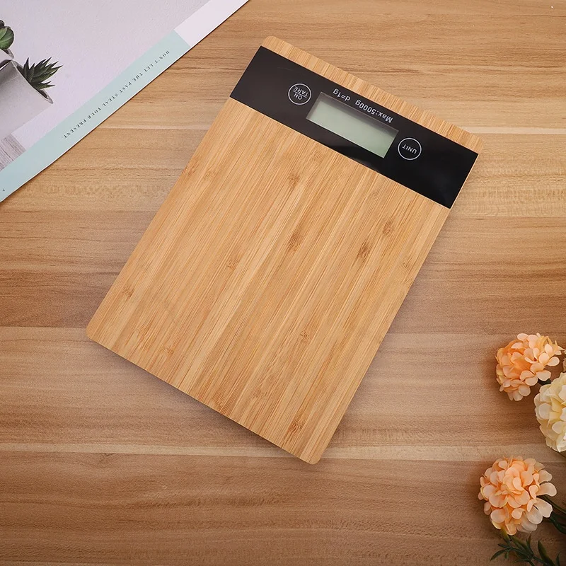 

Multifunction Bamboo Electronic Food fruit vegetable Digital Kitchen Scale Kitchenware Touch Key Top Quality