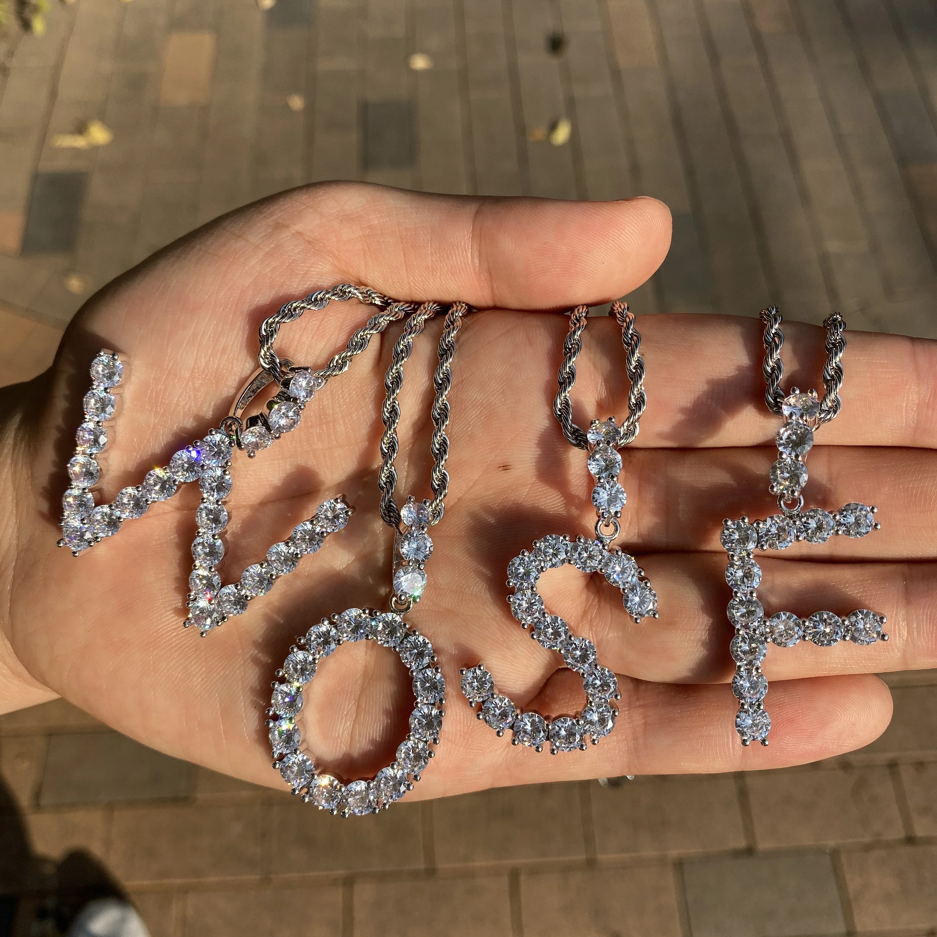 

2019 New Alphabet Initial Letters Necklace Women Gold Color Chain Big Pendant Necklace Metal Boho Jewelry Collier Femme