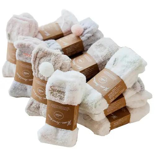 

Wholesales Korean socks Warm cozy thermal fuzzy terry socks winter fluffy Women socks, Custom color