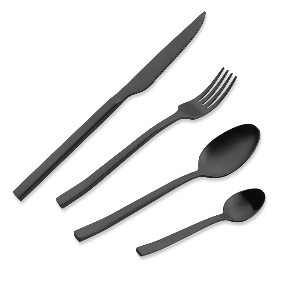 

18/0 Matt Polish Stainless Steel Flatware Black Cutlery Set, Rose gold