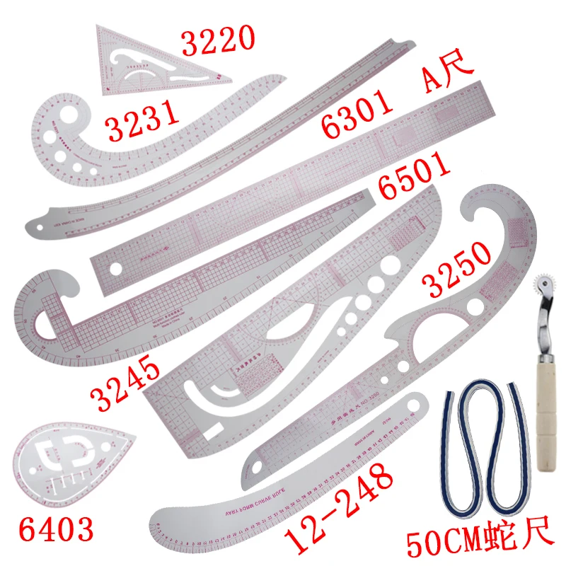 French Sewing Measuring Curve Ruler Set 3220/3250/3245/3231/6501/12248