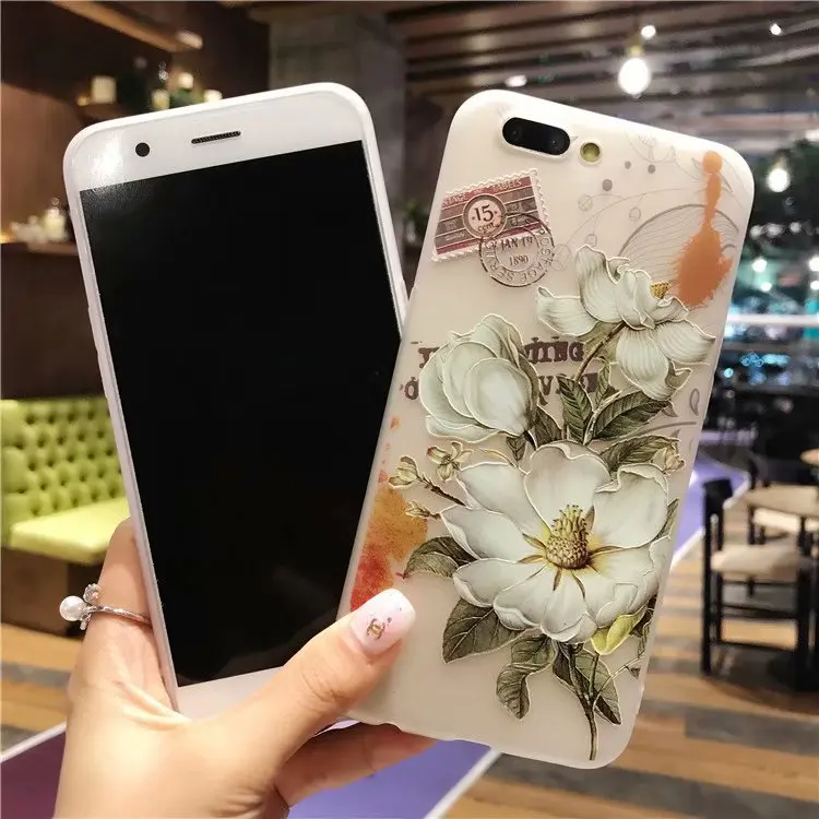 

Embossed flower frosted soft shell Colorful Transparent Printing Drawing Phone Cover For iphone 6 7 8 x xs max case