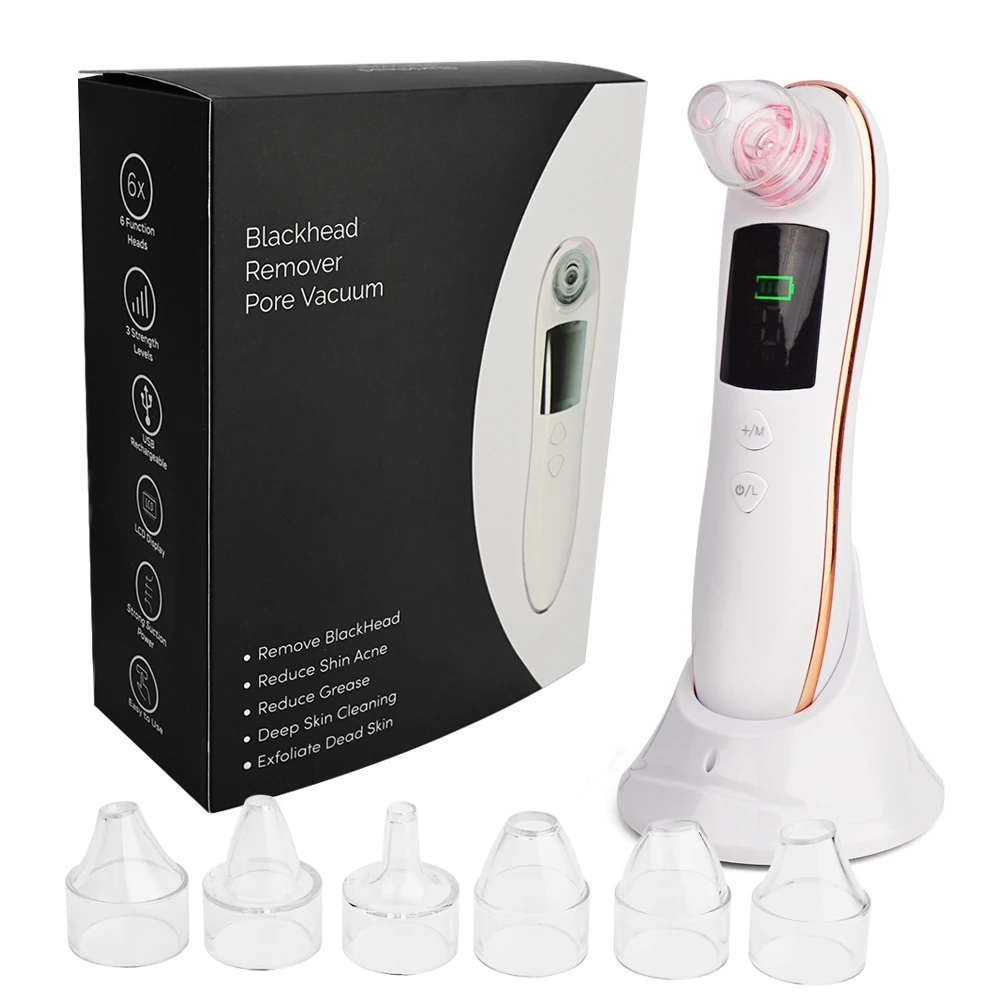 

Electric Blackhead Remover Pore Vacuum with Base and Red & Blue LED Light Therapy